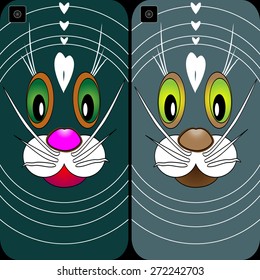 Case for mobile phone. Cat sends a signal of love
