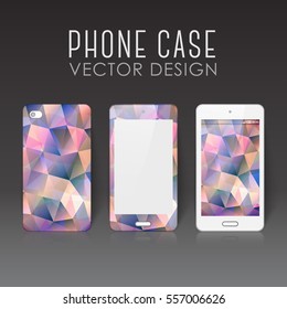 Case for mobile phone with polygonal mosaic
