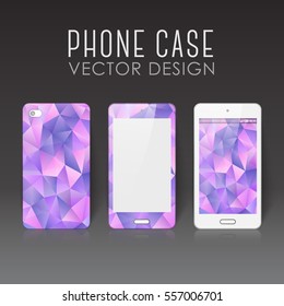 Case for mobile phone with polygonal mosaic