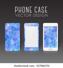 Case for mobile phone with polygonal mosaic