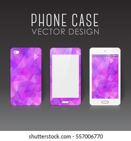 Case for mobile phone with polygonal mosaic