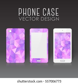 Case for mobile phone with polygonal mosaic