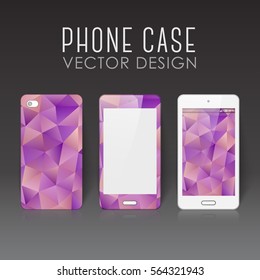 Case for mobile phone with polygonal mosaic