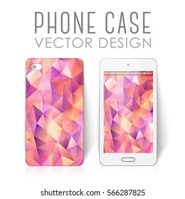 Case for mobile phone with polygonal mosaic