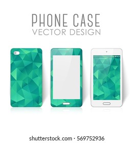 Case for mobile phone with polygonal mosaic