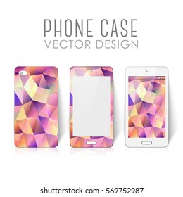 Case for mobile phone with polygonal mosaic