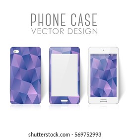 Case for mobile phone with polygonal mosaic