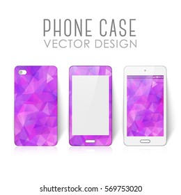 Case for mobile phone with polygonal mosaic