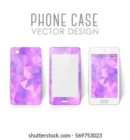 Case for mobile phone with polygonal mosaic