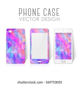Case for mobile phone with polygonal mosaic