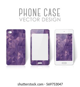 Case for mobile phone with polygonal mosaic