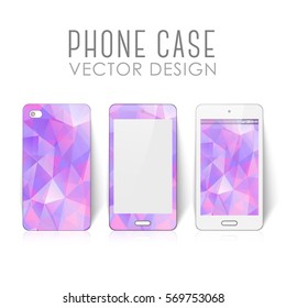 Case for mobile phone with polygonal mosaic