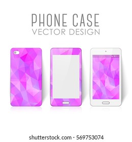 Case for mobile phone with polygonal mosaic