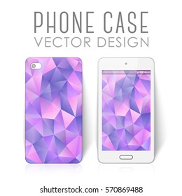 Case for mobile phone with polygonal mosaic