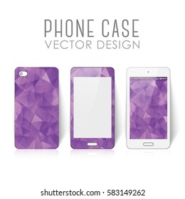 Case for mobile phone with polygonal mosaic