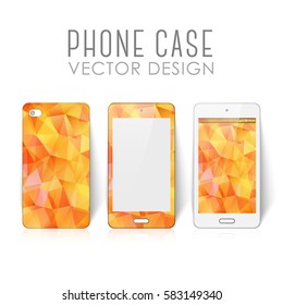 Case for mobile phone with polygonal mosaic