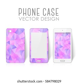 Case for mobile phone with polygonal mosaic