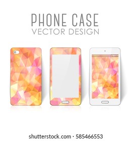 Case for mobile phone with polygonal mosaic