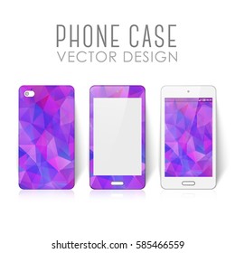 Case for mobile phone with polygonal mosaic