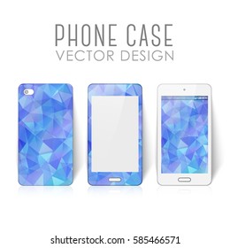 Case for mobile phone with polygonal mosaic