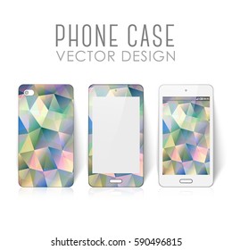 Case for mobile phone with polygonal mosaic