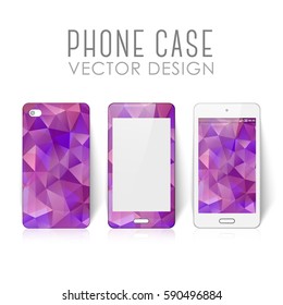 Case for mobile phone with polygonal mosaic