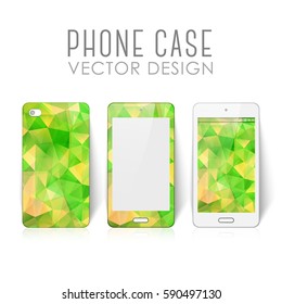 Case for mobile phone with polygonal mosaic