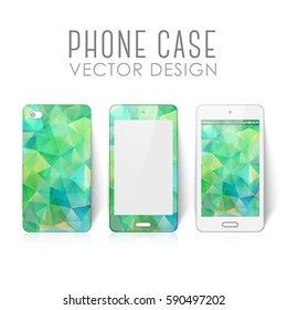 Case for mobile phone with polygonal mosaic