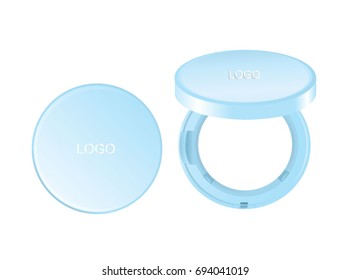 case mock up for cushion powder blue color with white background,  illustrator drawing 3d