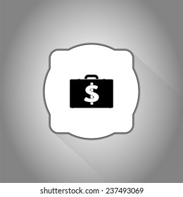 Case with money. Dollar sign. Flat design style. Made in illustrator vector