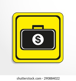 Case with money. Vector icon.