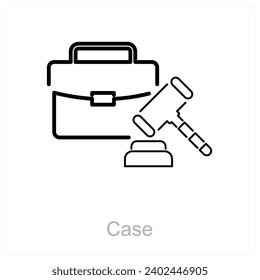 Case and office bag icon concept