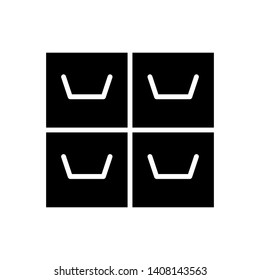 case office icon vector in black color