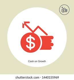 case on grows on Clipboard icon in trendy design style. case on grows on Clipboard vector icon modern and simple flat symbol for web site, mobile app, UI. Setting icon vector illustration, EPS10