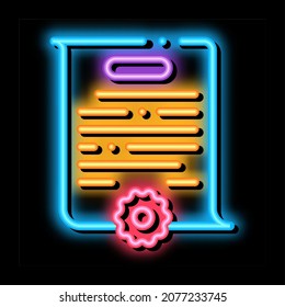 case parsing neon light sign vector. Glowing bright icon case parsing sign. transparent symbol illustration