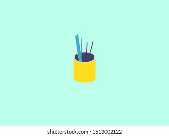 Case for pencils, illustration, vector on white background.