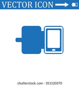 Case for phone icon, vector illustration. Flat design style