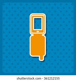 Case for phone icon, vector illustration. Flat design style