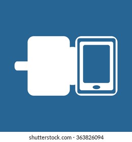 Case for phone icon, vector illustration. Flat design style
