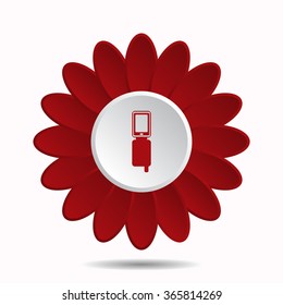 Case for phone icon, vector illustration. Flat design style