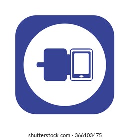 Case for phone icon, vector illustration. Flat design style