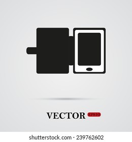 Case for phone   on a light background with shadow, vector, EPS 10