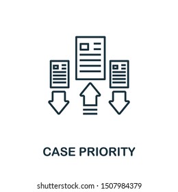 Case Priority Outline Icon. Thin Line Concept Element From Customer Service Icons Collection. Creative Case Priority Icon For Mobile Apps And Web Usage.