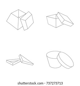 Case, shell, framework, and other web icon in outline style.Box, container, package, icons in set collection.