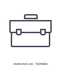 case sign vector line icon, sign, illustration on background, editable strokes