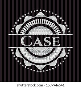 Case silvery badge. Vector Illustration. Mosaic.