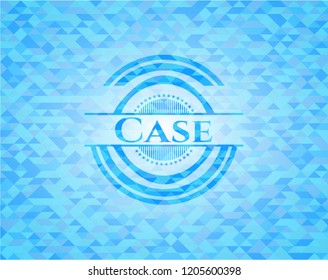 Case sky blue emblem with mosaic ecological style background