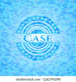 Case sky blue emblem with mosaic background