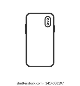 Case with smartphone back view modern simple vector icon