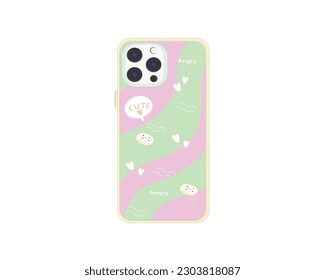 case for smartphone isolated on white background. realistic and detailed silicone protection for mobile phone. stock vector illustration